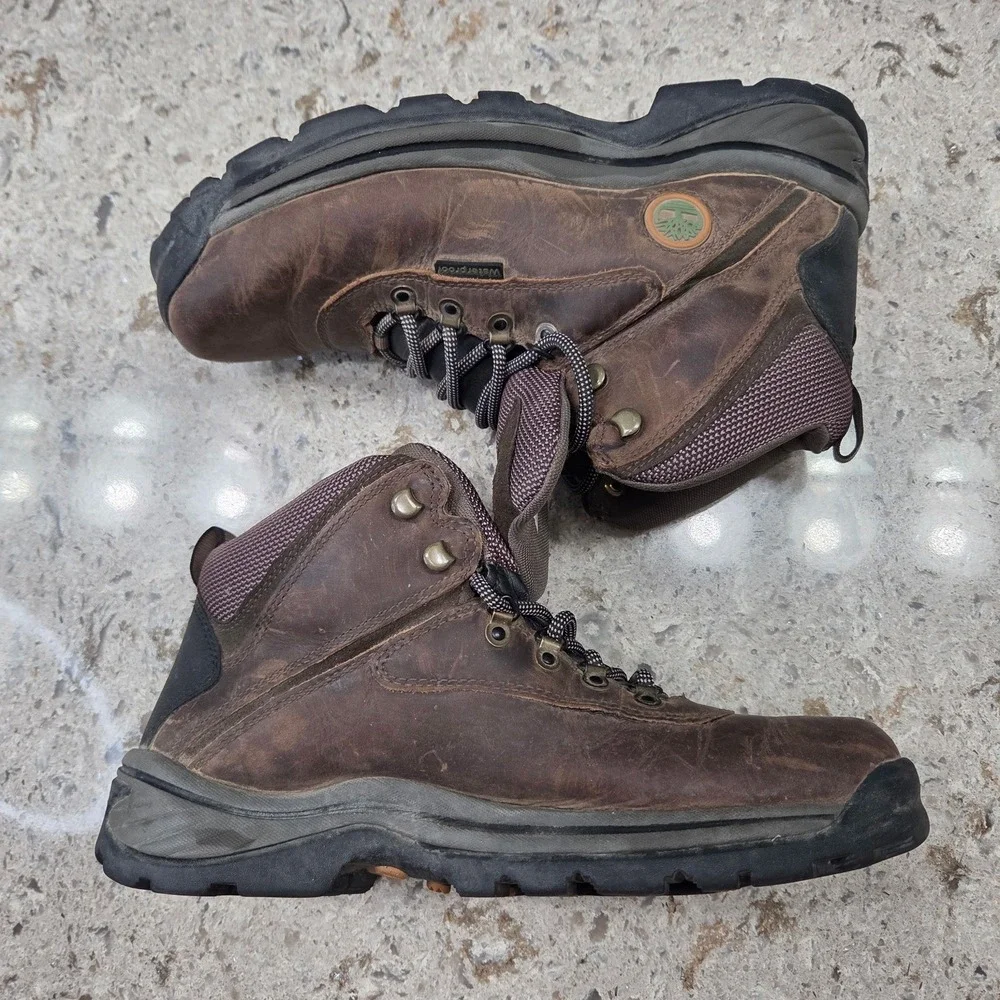 Timberland Hiking Boots Waterproof Leather‎ Ankle Brown Mens Walking Trail Shoes